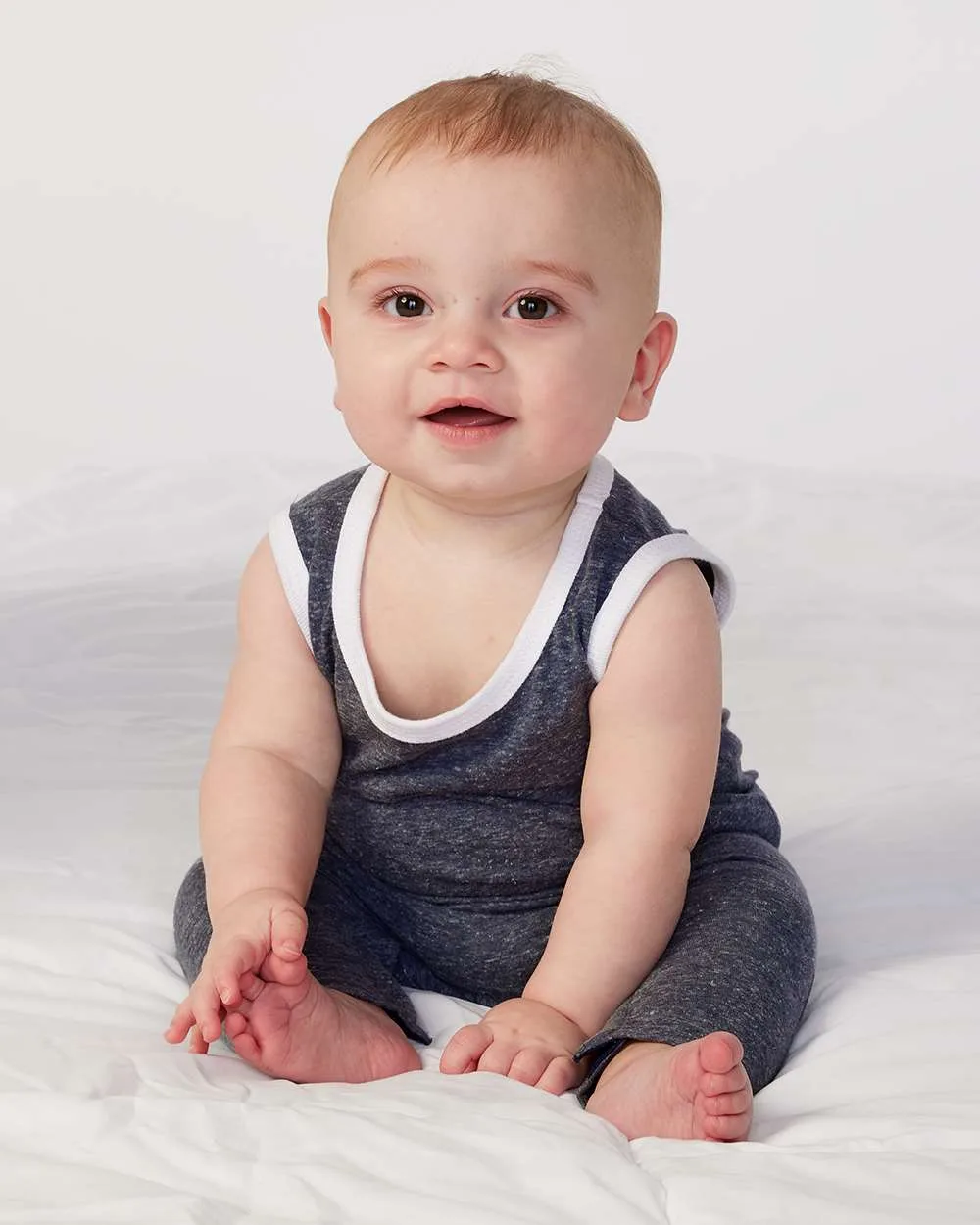Rabbit Skins Infant Harborside Mélange Tank Romper view 5