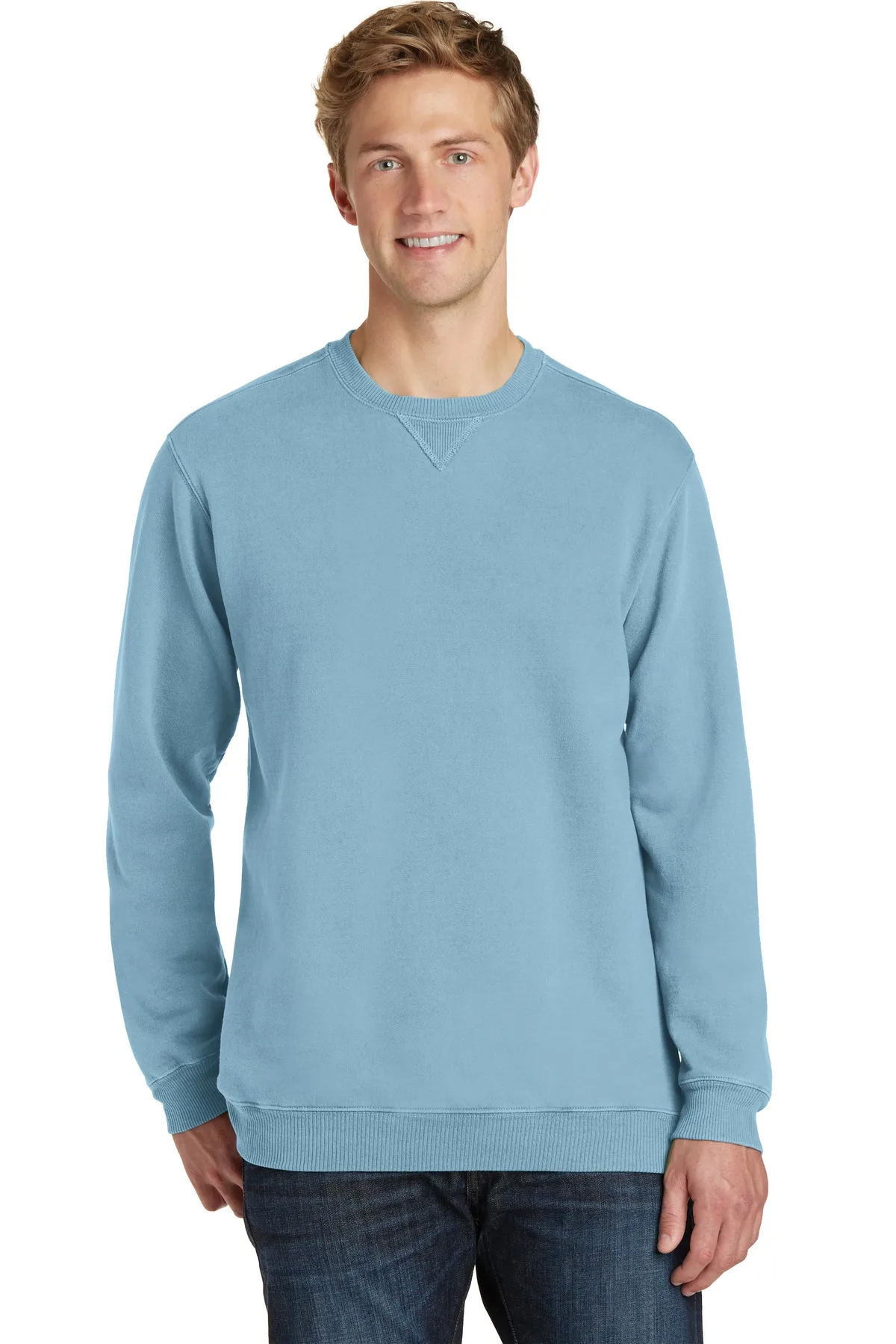 Port & Co™ Beach Wash® Garment-Dyed Crewneck Sweatshirt view 6