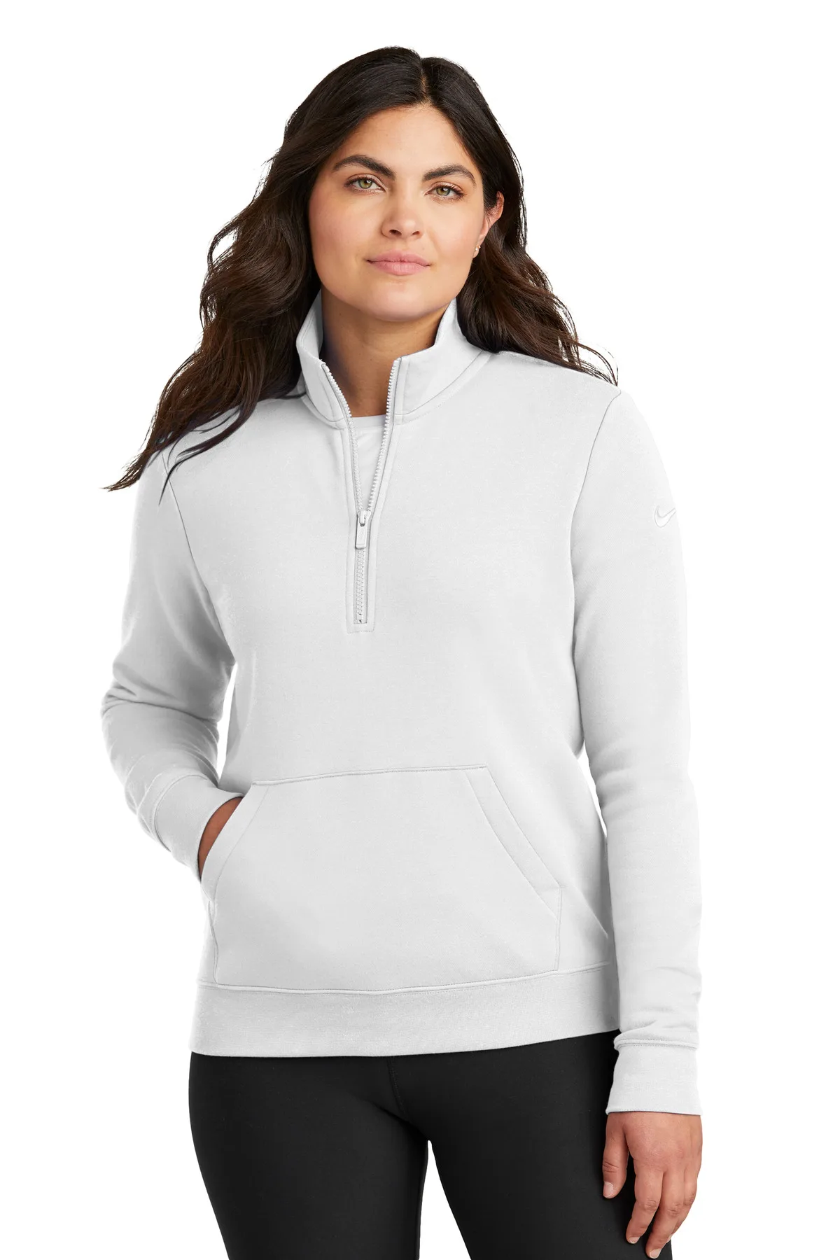 Nike Women's Club Fleece Sleeve Swoosh 1/2-Zip view 6