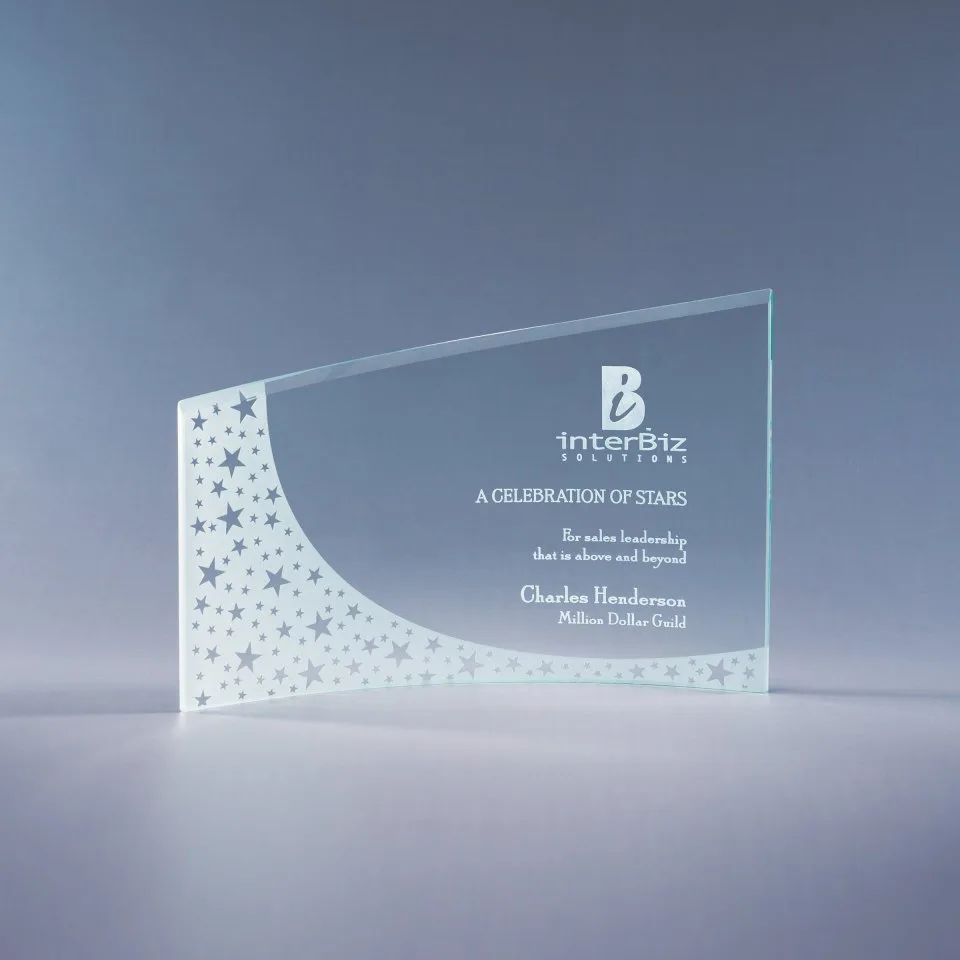 9" Breeze Bent Jade Crystal Award