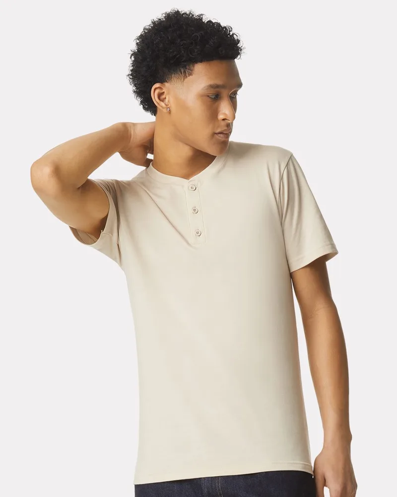 American Apparel® Unisex CVC Henley Tee view 2