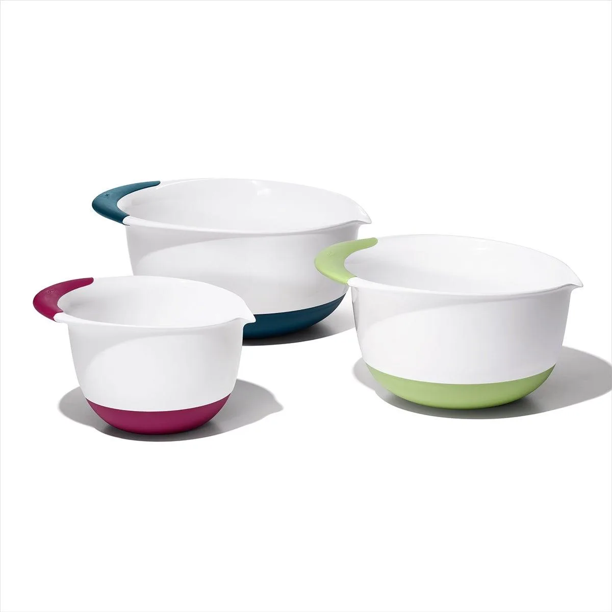 OXO Good Grips 3Pc Mixing Bowl Set W/ Handles Red/Green/Blue