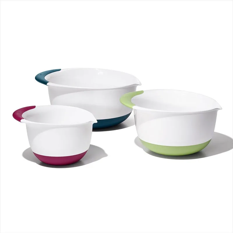 OXO Good Grips 3Pc Mixing Bowl Set W/ Handles Red/Green/Blue