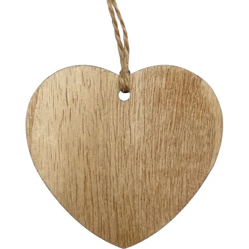 3" Wood Ornament - Heart view 2