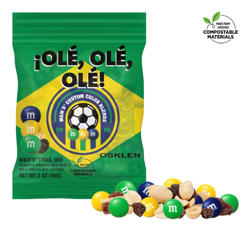 Soccer M&M'S Trail Mix, 2oz ECO-Digibag, Full Color, Color Choice view 4