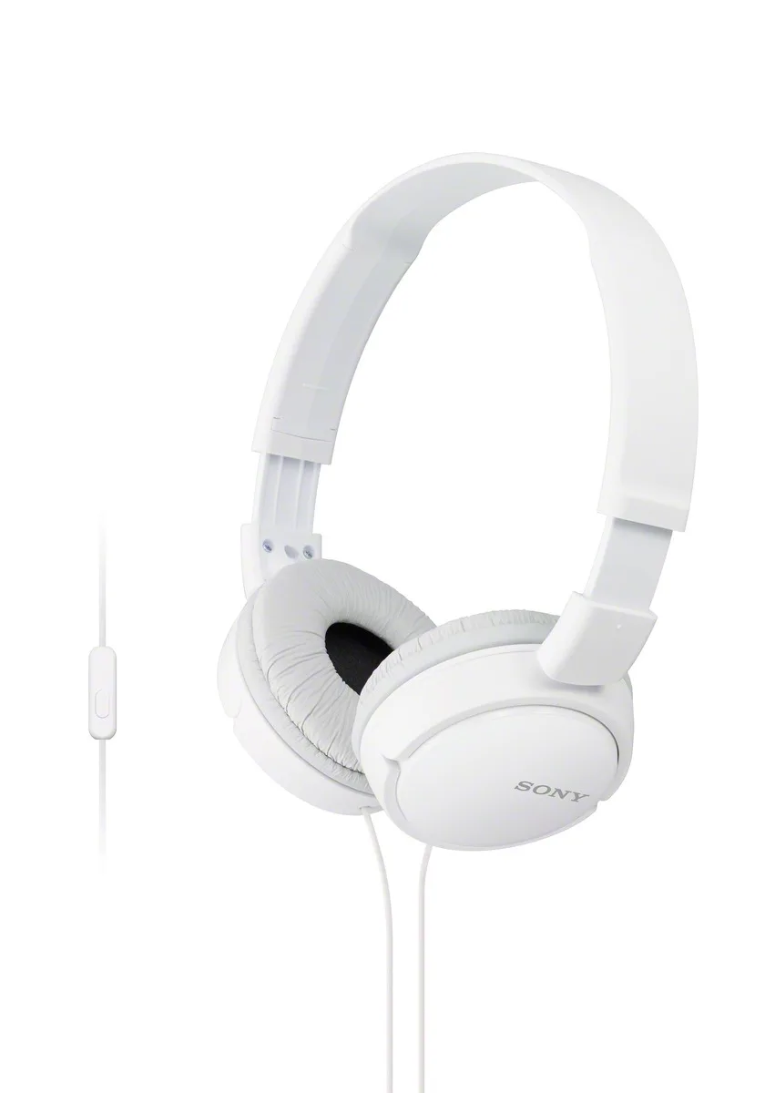 Sony ZX Series White Wired Headphones w/Mic