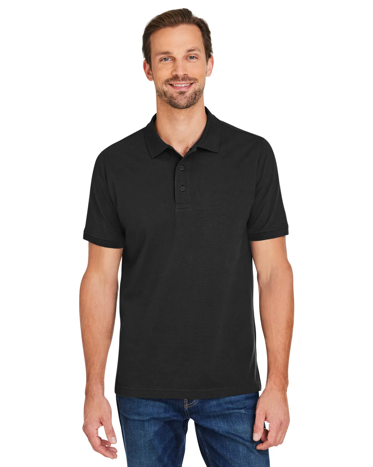Harriton Men's Valiant Cotton Snag Protect Polo Shirt