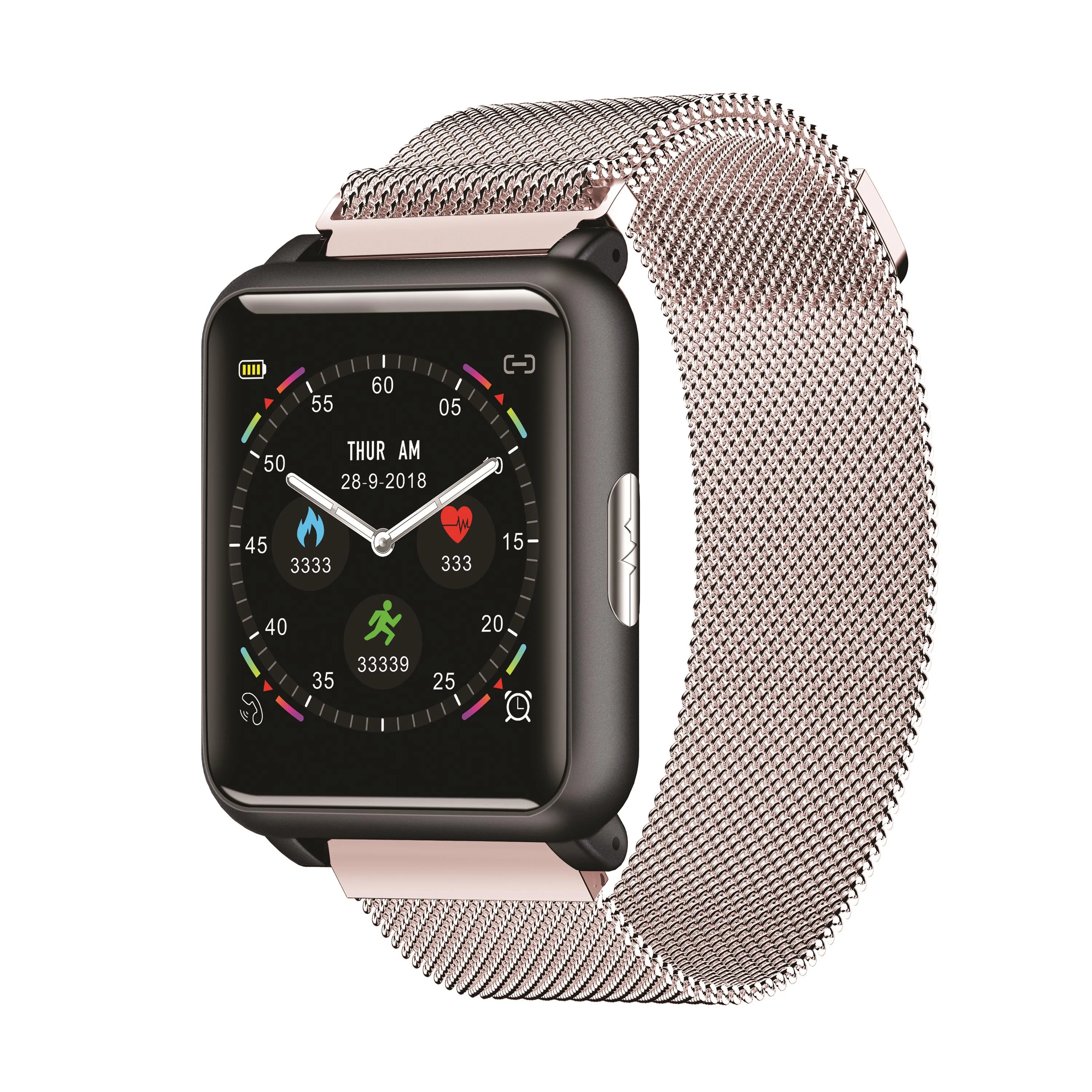 Supersonic® ECG + PPG Smart Sports Watch (Milanese Rose)