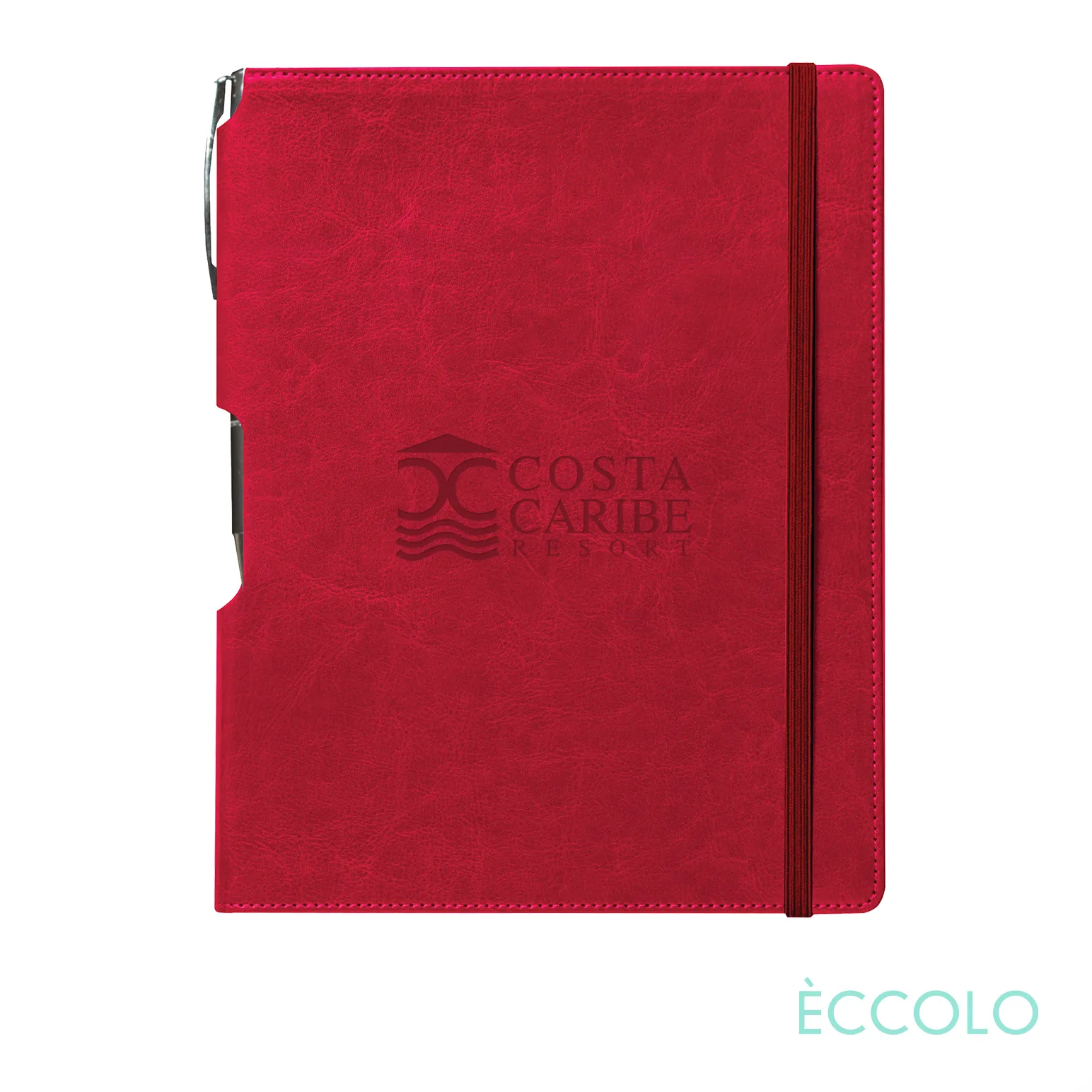 Journal & Clicker Pen, Red/Red