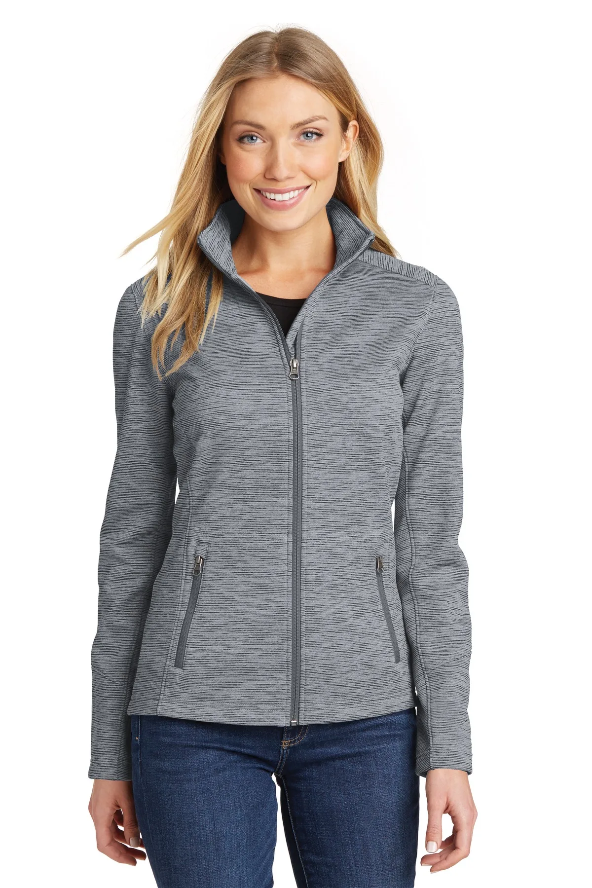 Port Authority® Women's Digi Stripe Fleece Jacket.