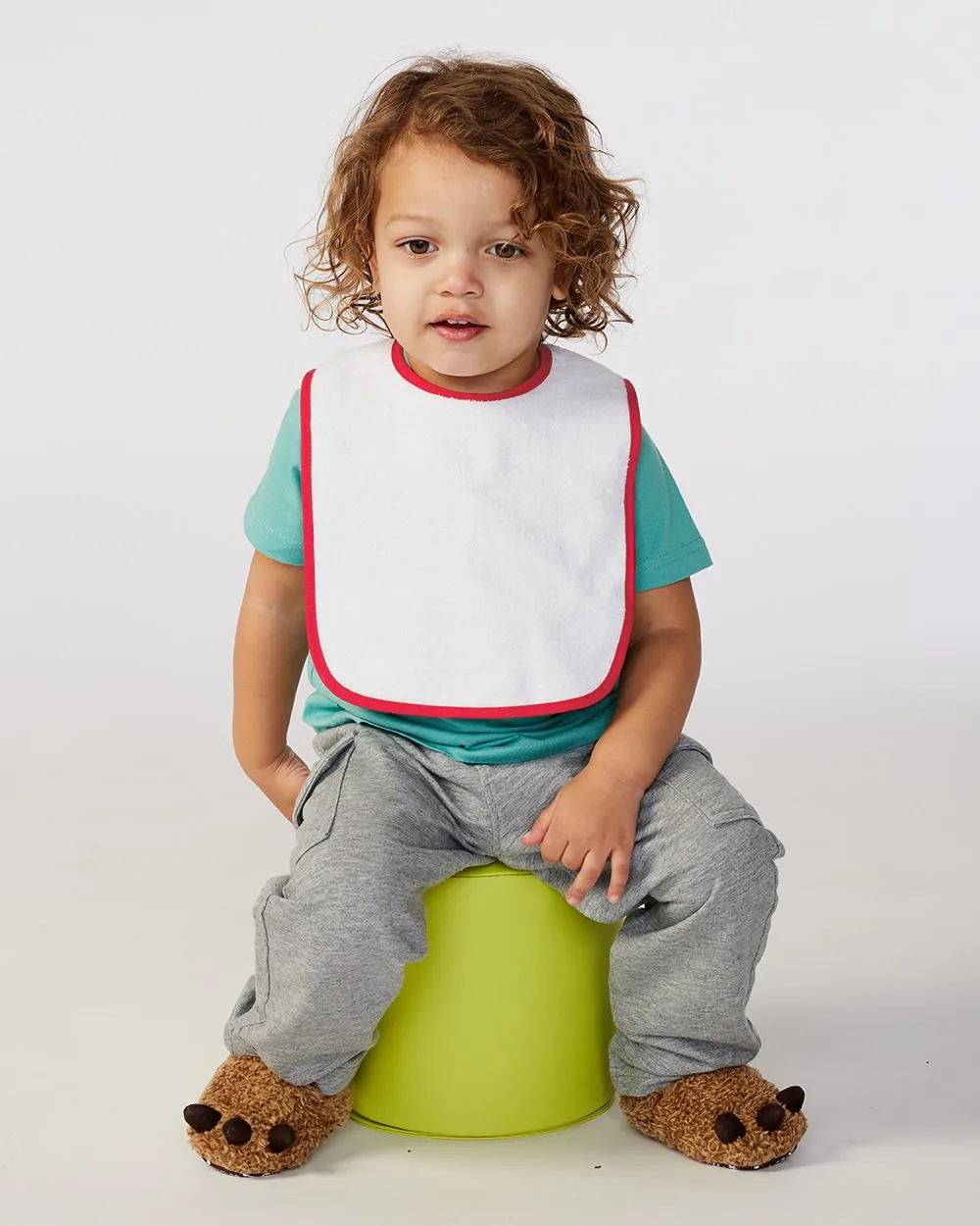 Rabbit Skins Infant Contrast Trim Terry Bib view 2