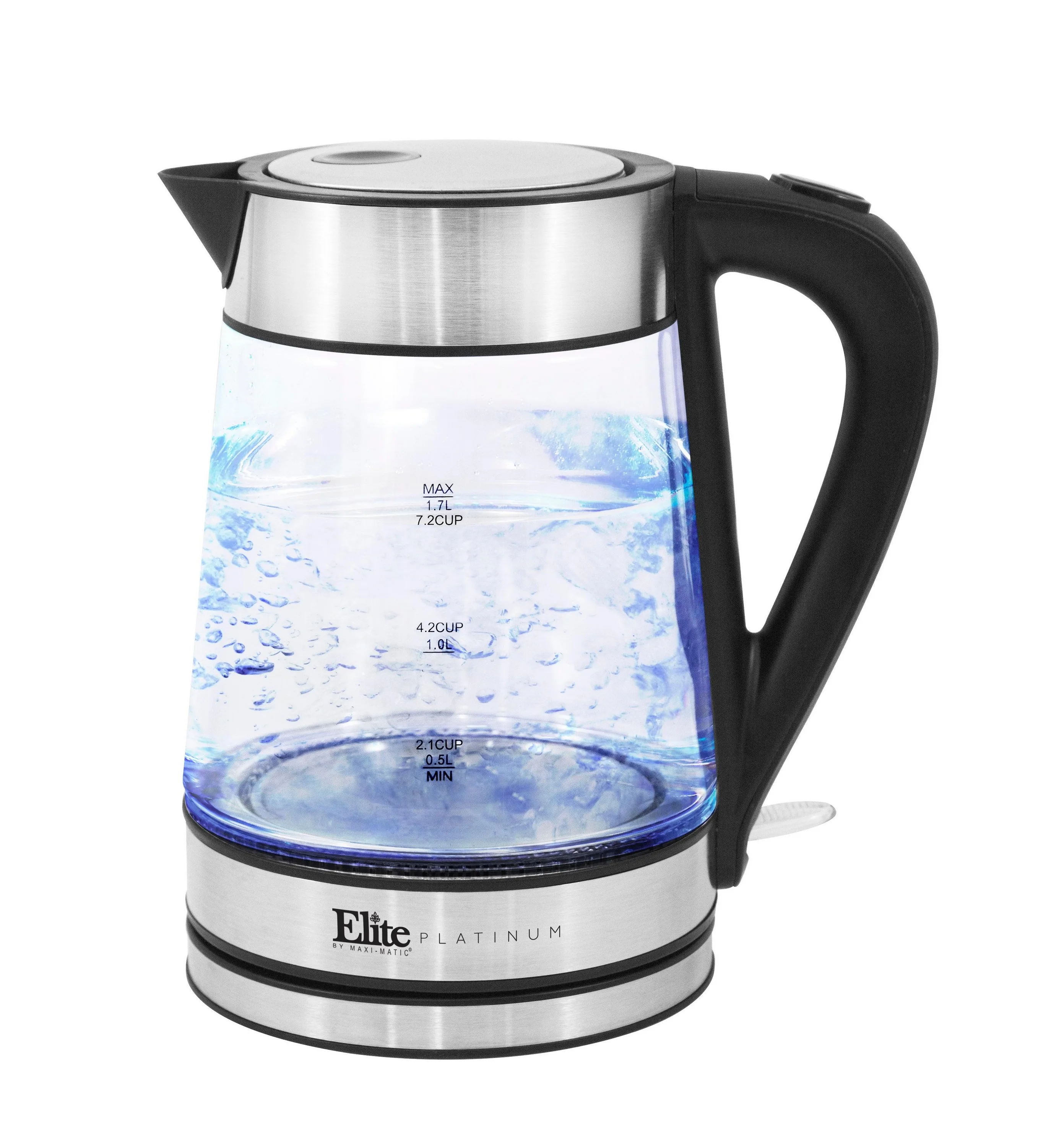 Elite 1.7L Electric Cordless Glass Water Kettle