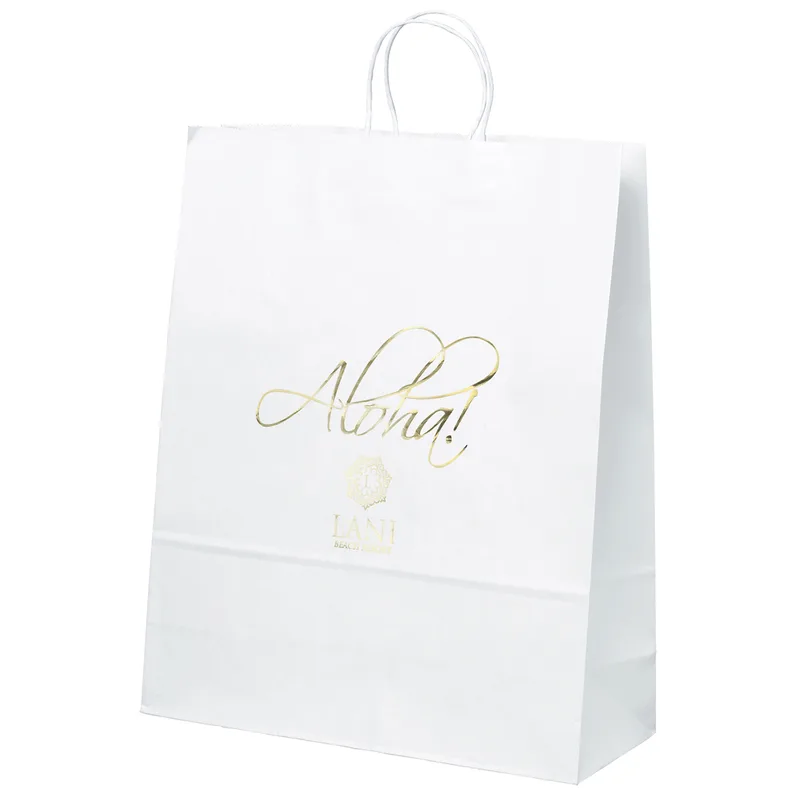 Stephanie - White Shopper - Foil Print (16" x 6" x 19")