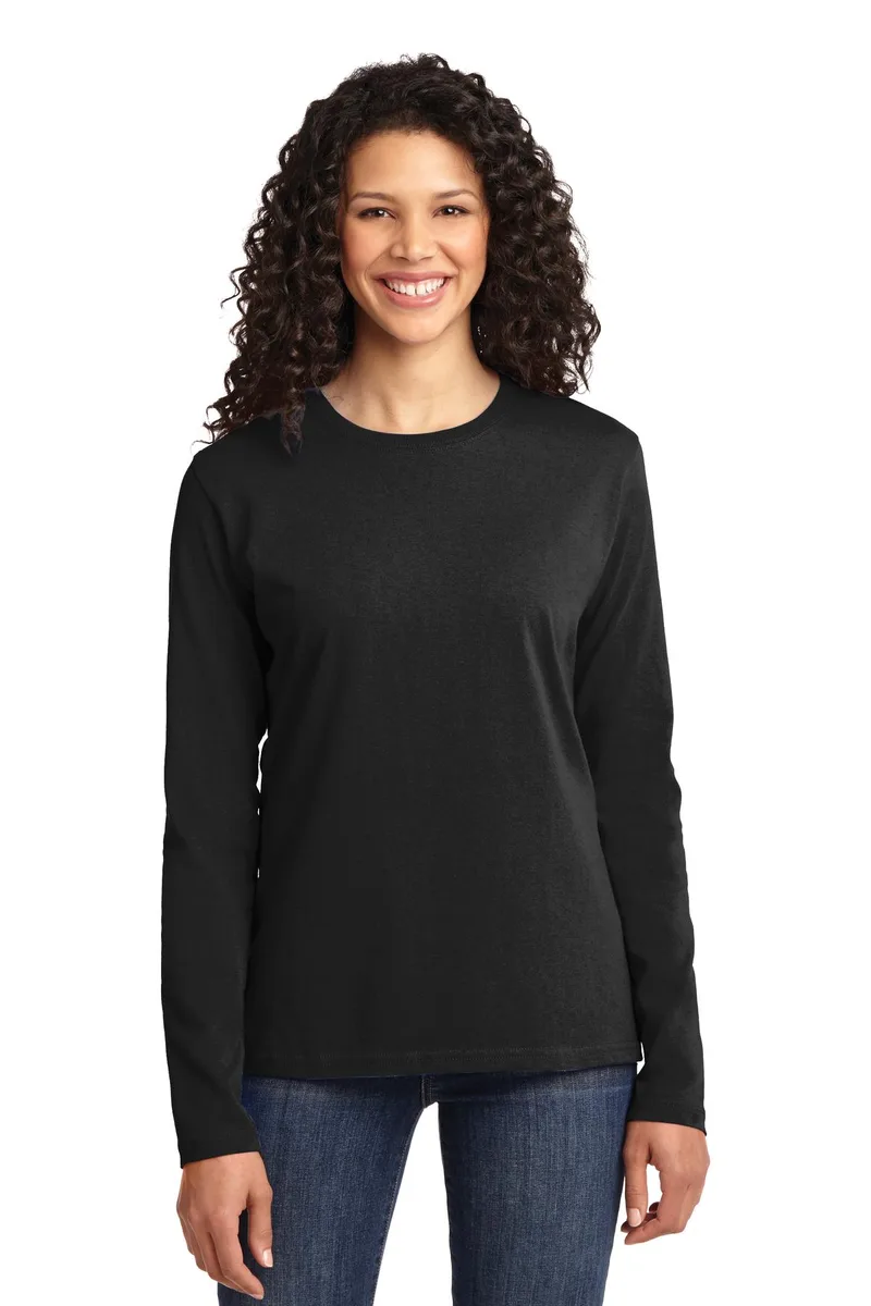 Port & Co™ Women's Long Sleeve Core Cotton Tee. view 5