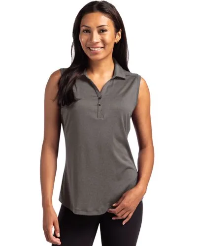 Cutter & Buck Forge Eco Stretch Recycled Womens Sleeveless Polo view 4