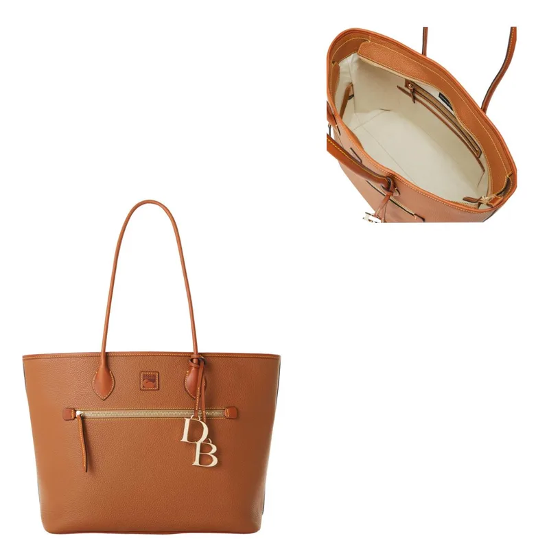 Dooney & Bourke Pebble Grain Large Tote Bag - Caramel Brown