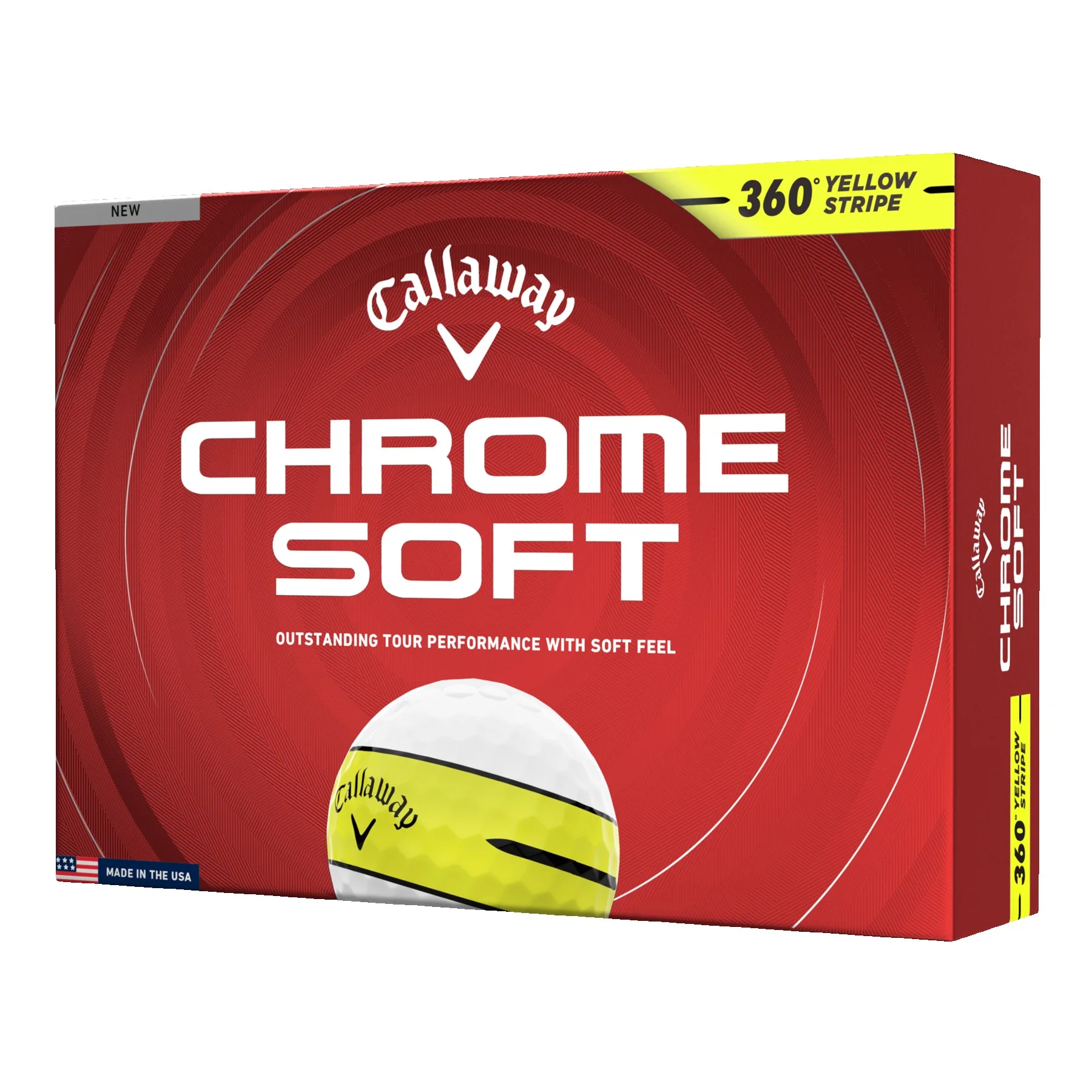Callaway Chrome Soft 360 Yellow Stripe Golf Balls