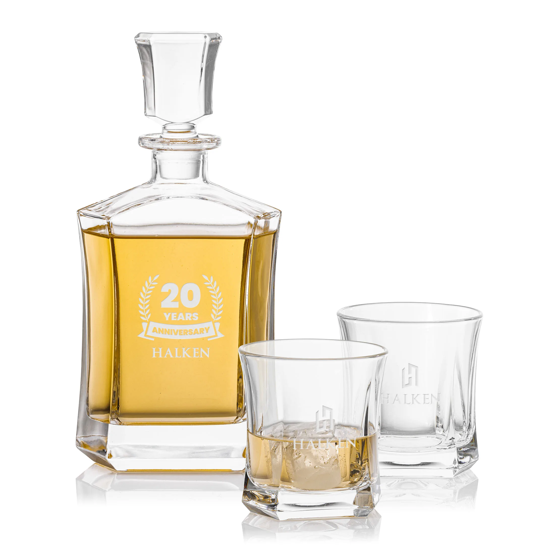 Decanter Set, Deep Etch, Decanter & 2 OTR