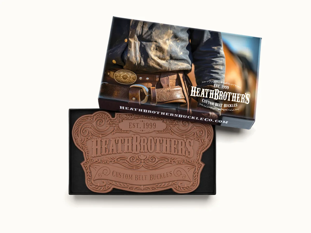 9"x 5" Custom Decorated Chocolate Shape with Luxury Custom Packaging view 3