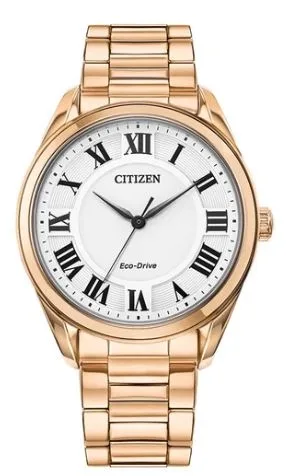 Citizen® Ladies Arezzo Eco-Drive® Rose Gold-Tone Stainless Steel Bracelet Watch