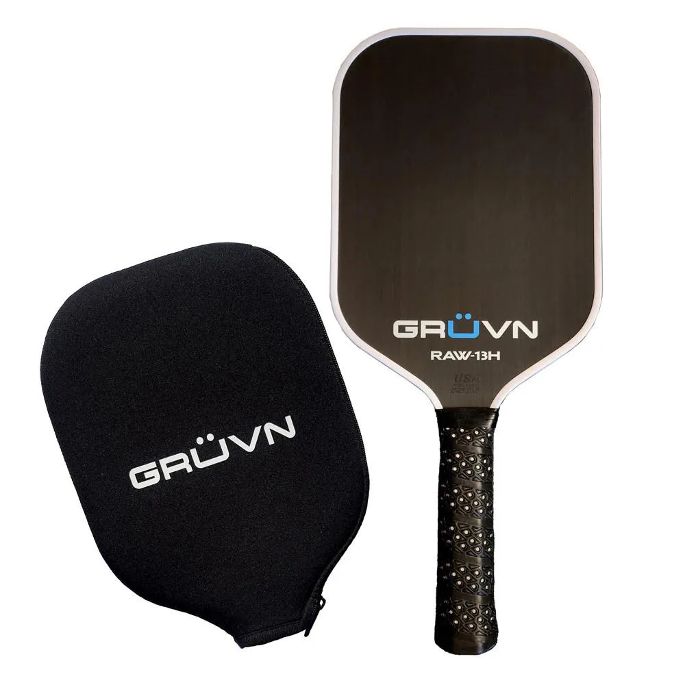 GRUVN Raw-13H Pickleball Paddle Size 16.5'' - Black/White