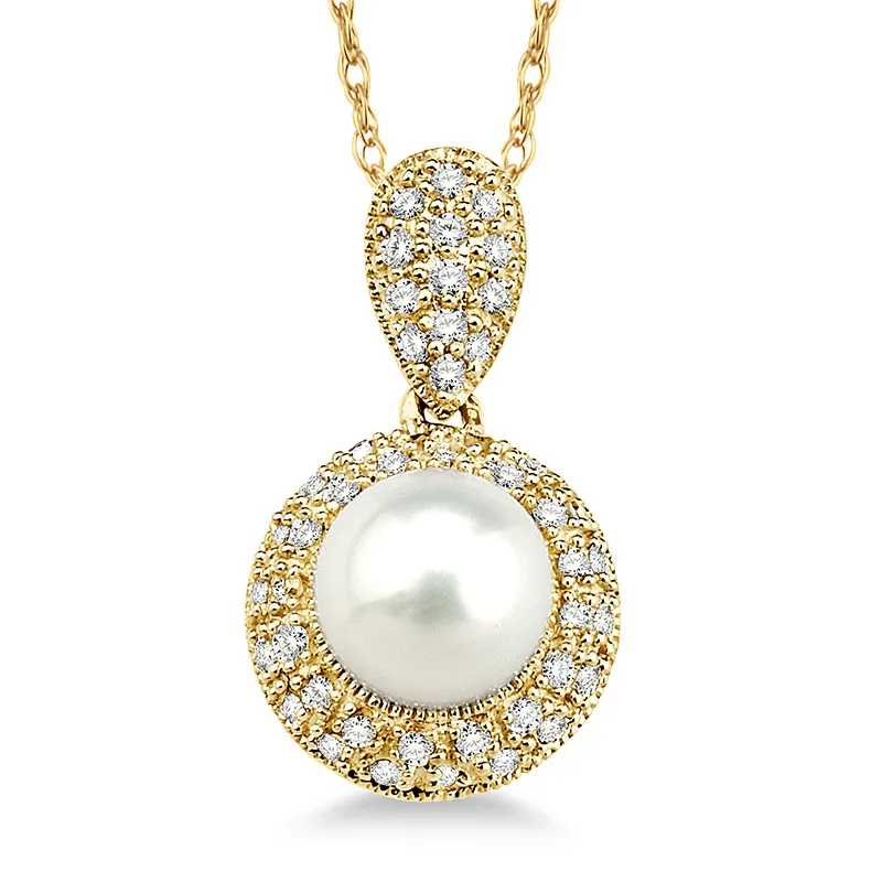 Jilco Inc Diamond & Pearl Necklace