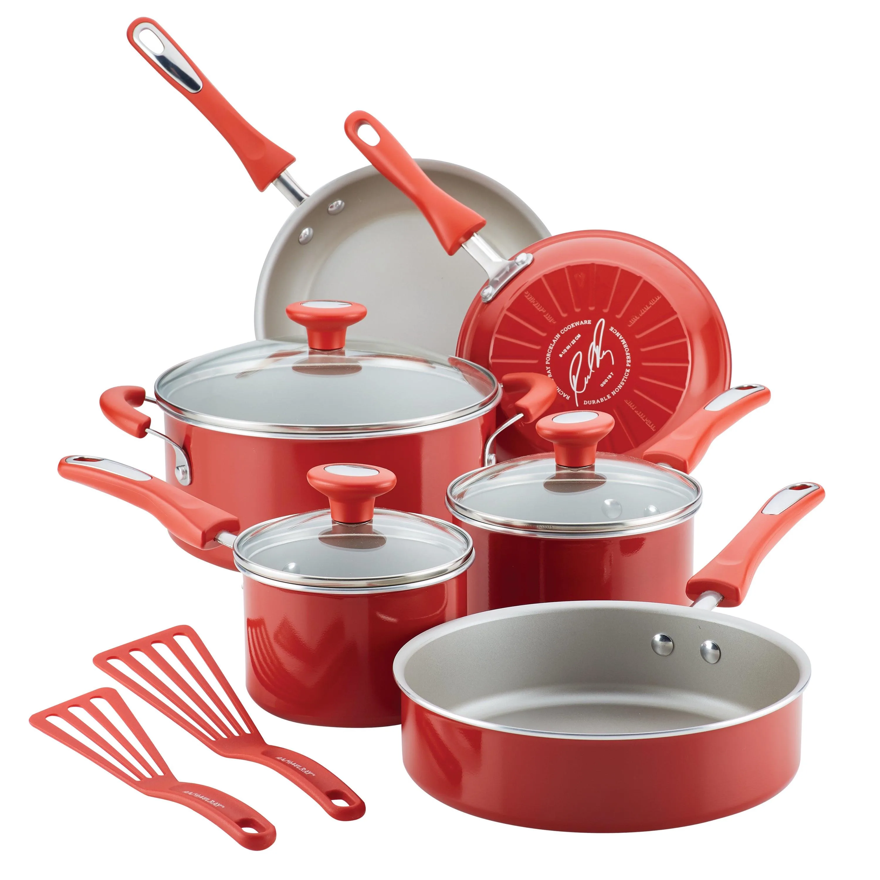 Rachael Ray 11 Piece Get Cooking! Red Nonstick Cookware Set
