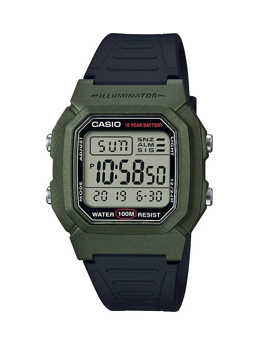 Casio Mens Large Sports Digital Watch Black/Green