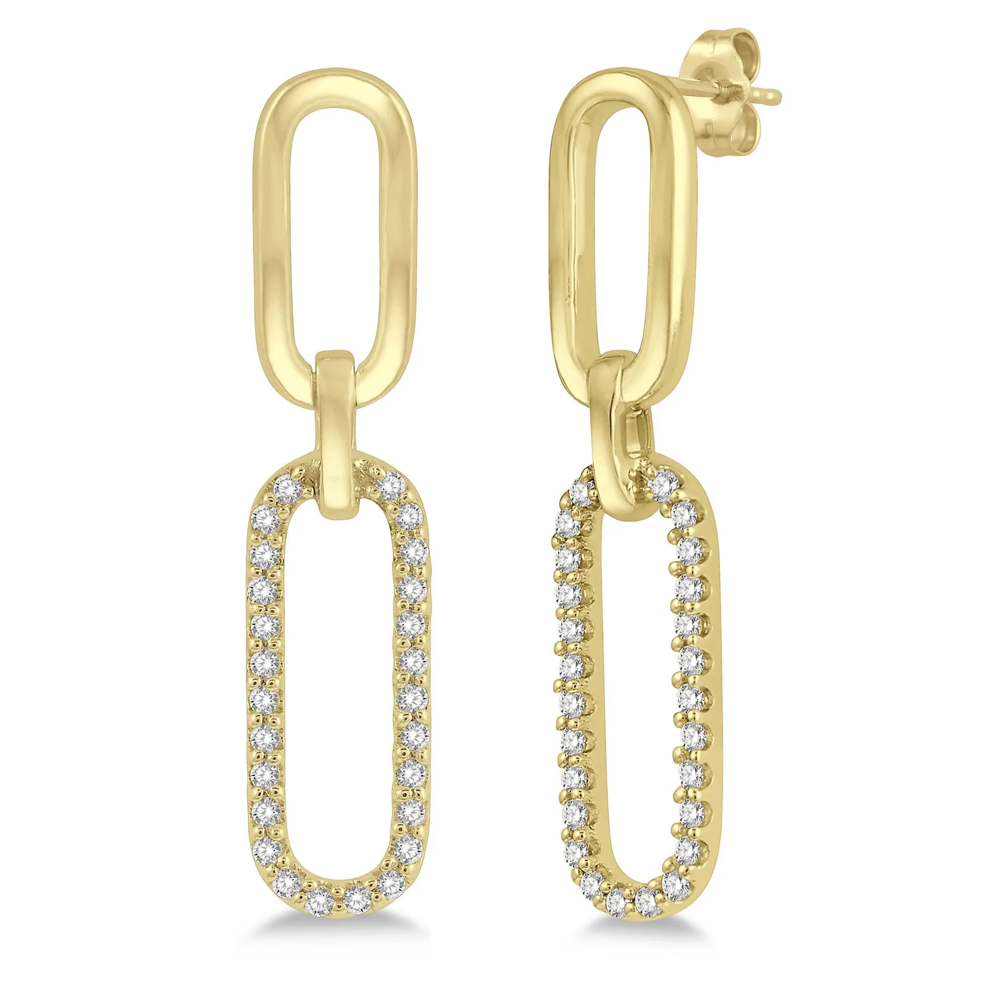 Jilco Inc Diamond Paperclip Earrings