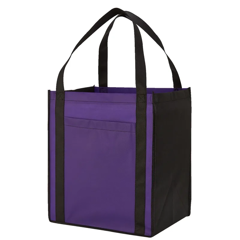 Large Non-Woven Grocery Tote Bag w/ Pocket view 7