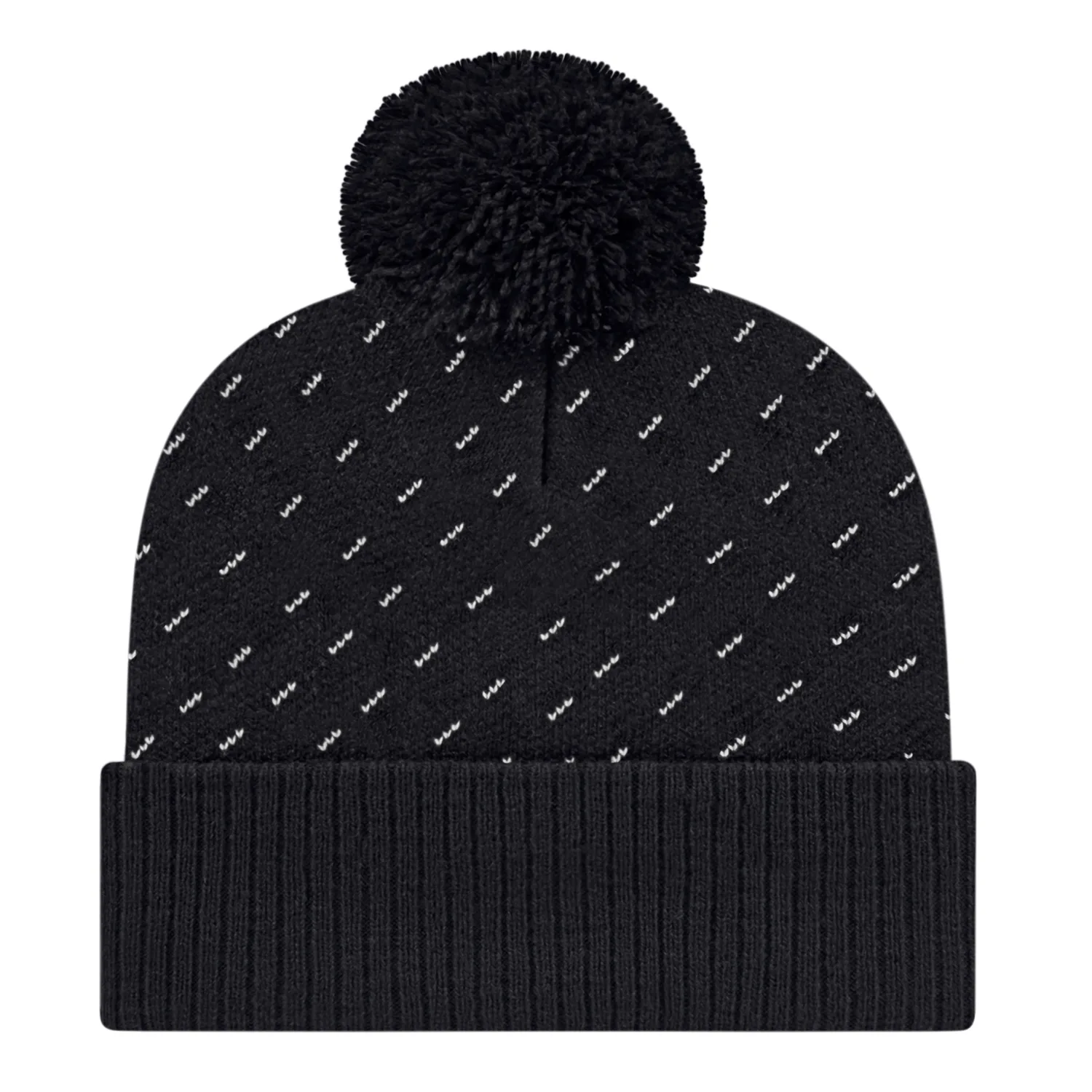 Diagonal Dash Knit Cap With Ribbed Cuff view 3