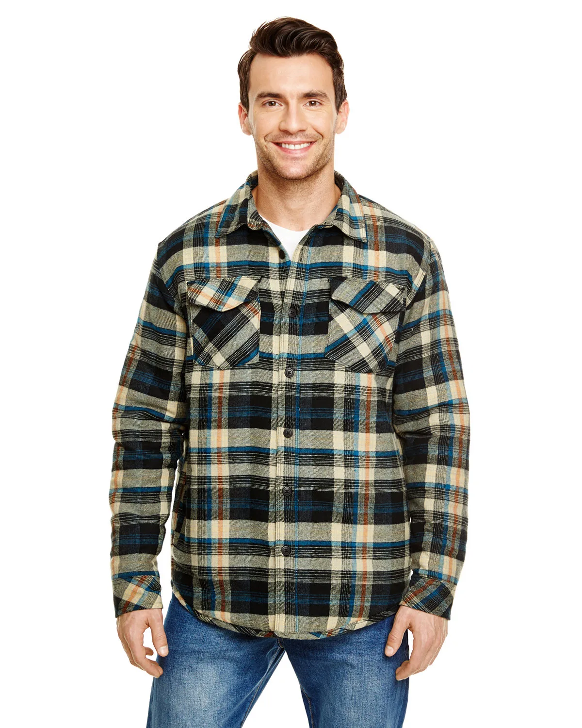 Burnside Adult Quilted Flannel Jacket view 4