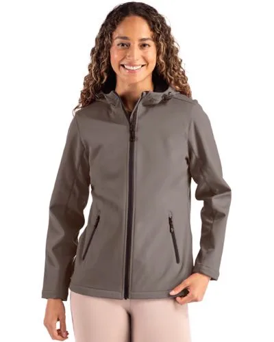 Clique Tempo Recycled Stretch Softshell Womens Hooded Jacket view 4