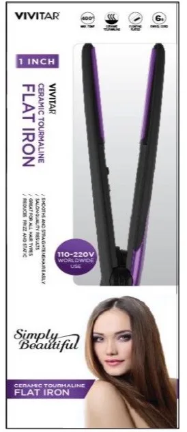 Health, Beauty & Fitness Vivitar Ceramic Tourmaline Hair Iron - Purple