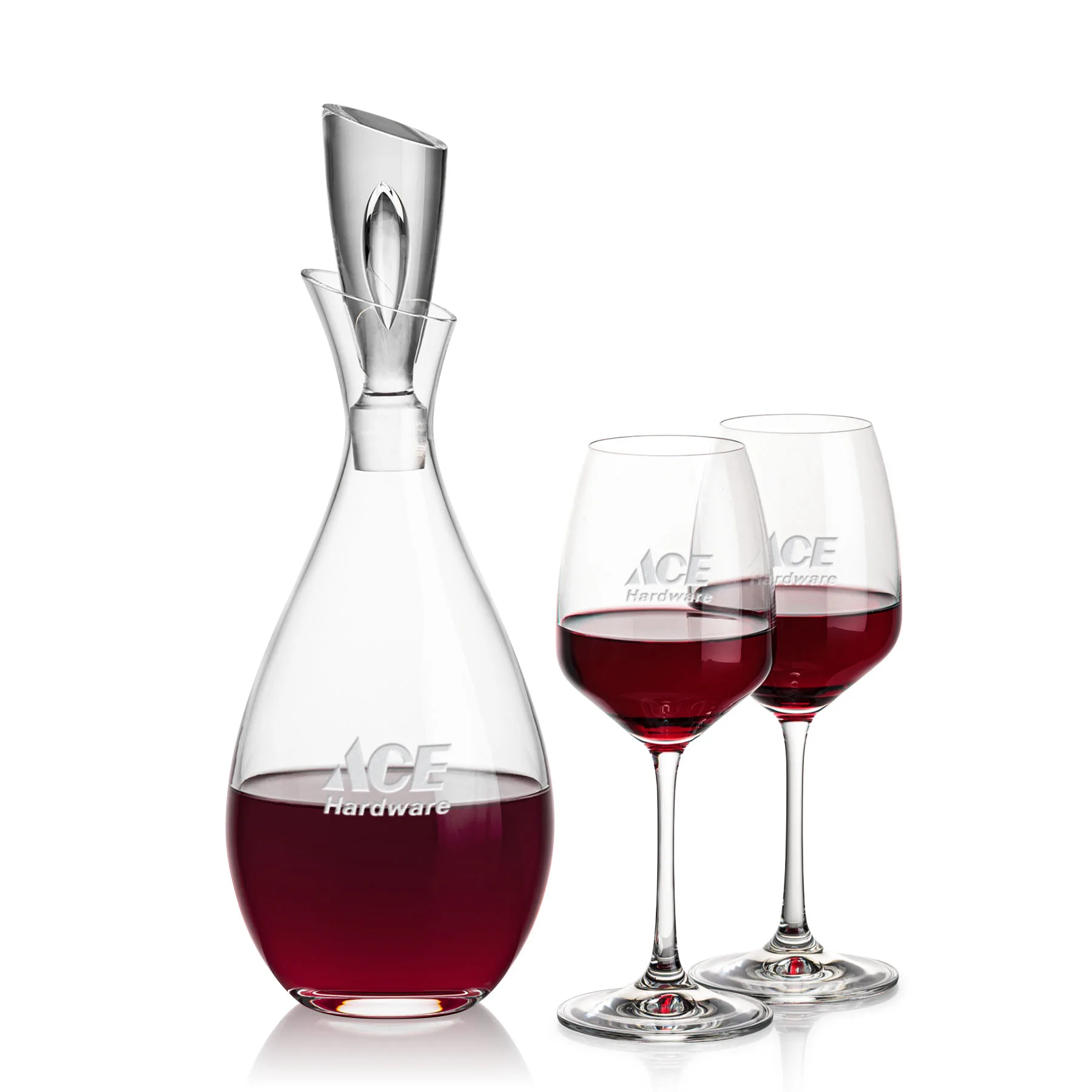 Stemmed Set, Oldham Wine Set, Decanter & 2 Wine