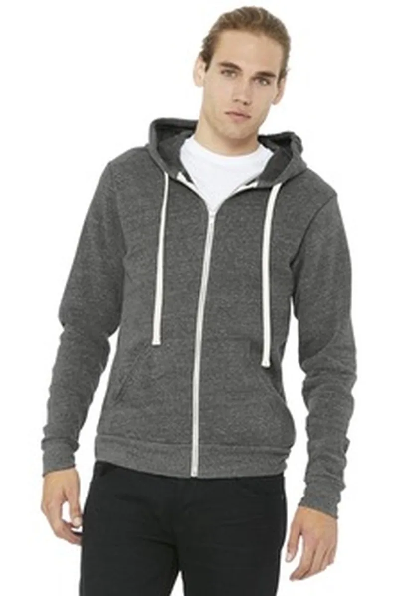 BELLA+CANVAS ® Unisex Triblend Sponge Fleece Full-Zip Hoodie. — Charcoal-Black Triblend