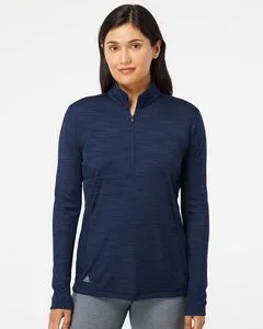 Adidas® Women's Lightweight Melange Quarter-Zip Pullover view 2