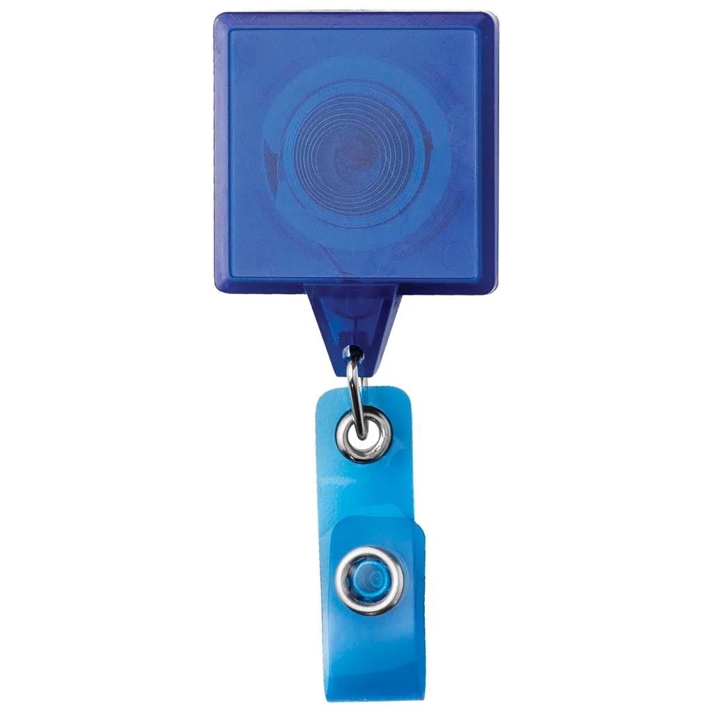 Jumbo Square Retractable Badge Reel, translucent color view 2