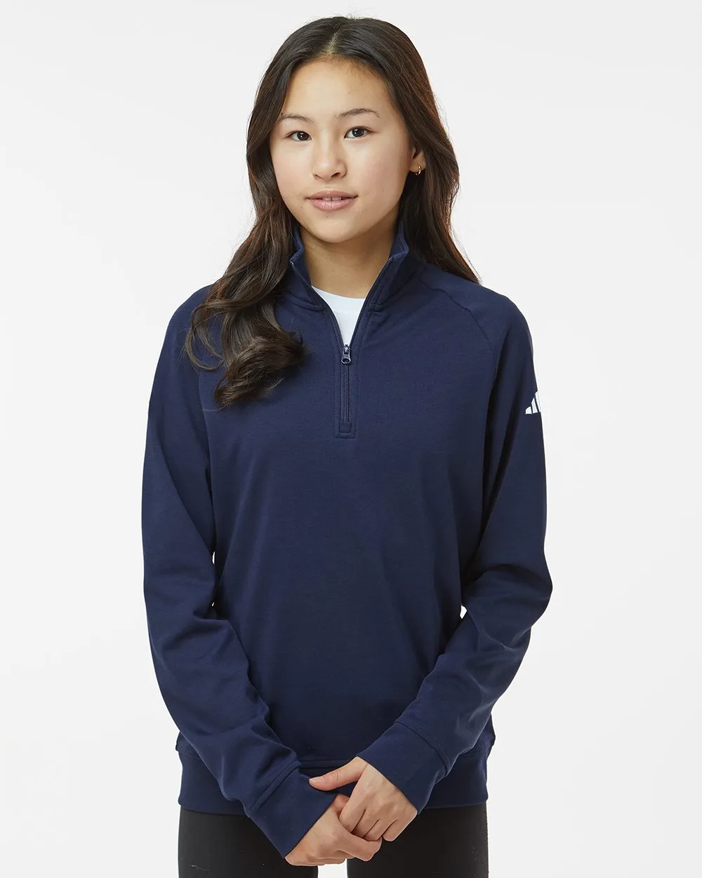 Adidas® Youth Quarter-Zip Pullover Shirt view 2
