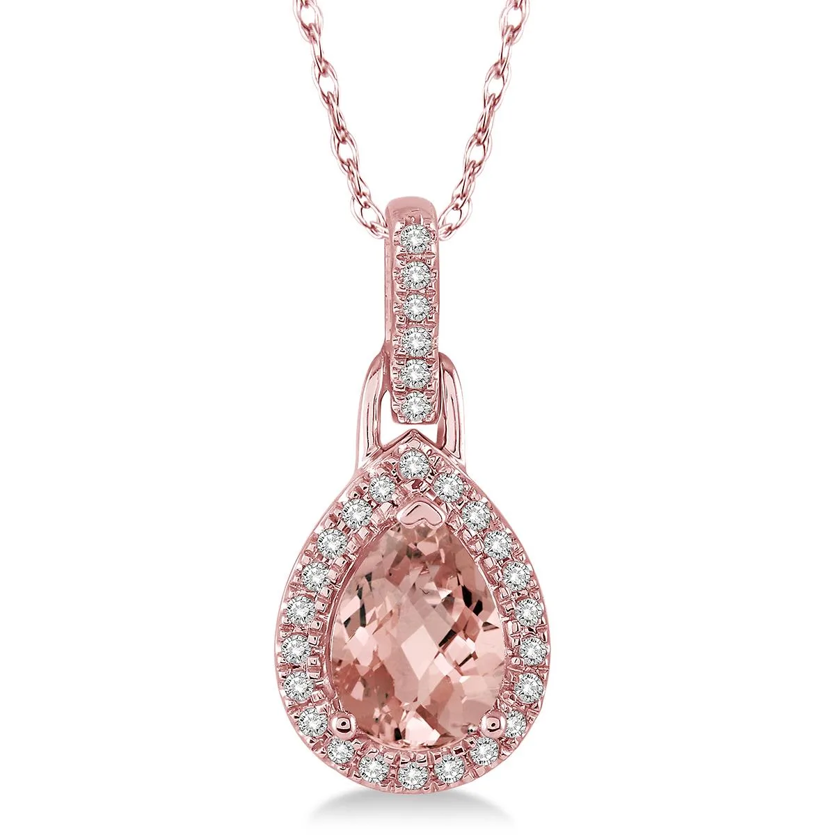 Jilco Inc Pear Shaped Morganite Necklace