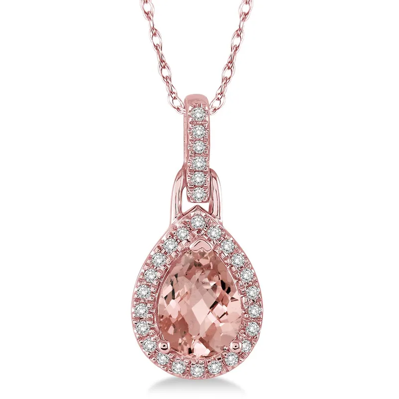 Jilco Inc Pear Shaped Morganite Necklace