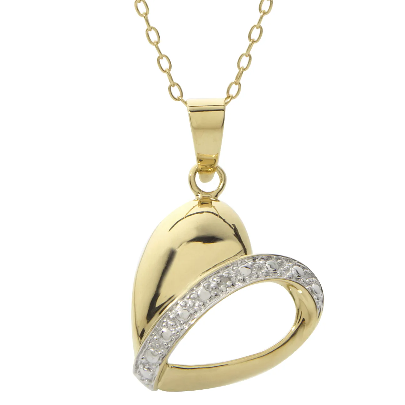 Jilco Inc Diamond Heart Necklace - Yellow Gold
