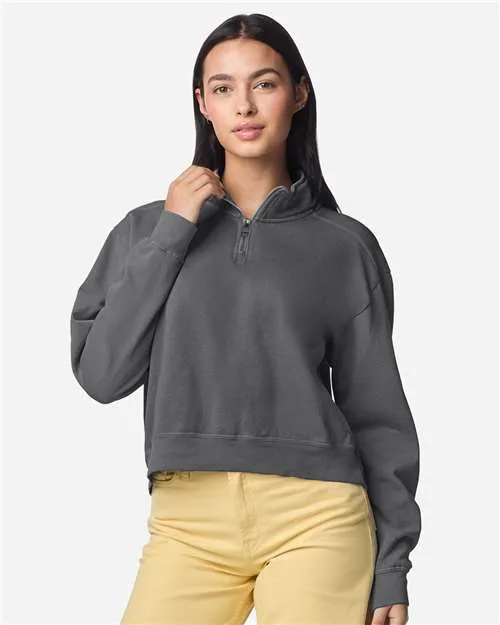 Comfort Colors® Women's Garment-Dyed Mid-Length Quarter-Zip Sweatshirt