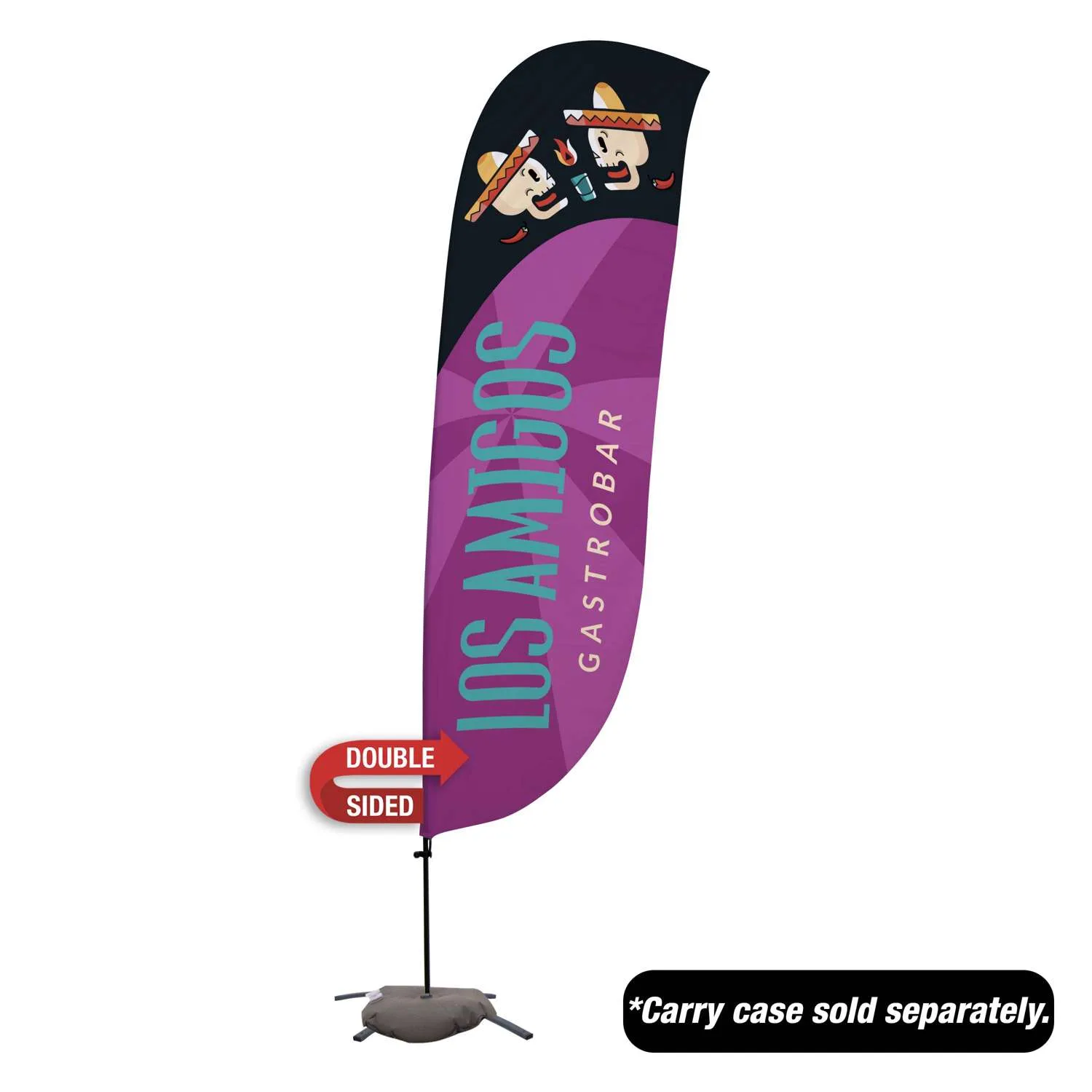 10.5' Value Feather Sail Sign Kit Double-Sided w/ Cross Base