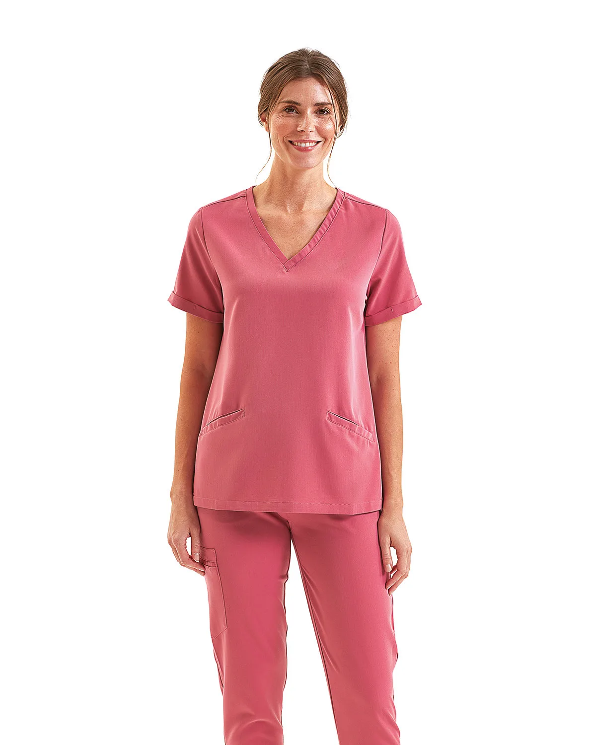 ONNA BY PREMIER Women's Invincible V-Neck Stretch Scrub Top view 2