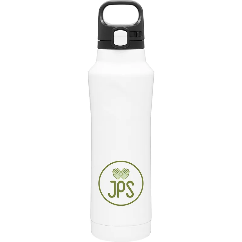 20.9 oz h2go Houston Water Bottle (White)