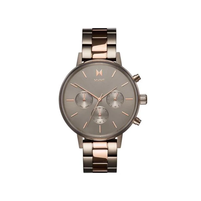 MVMT Ladies Nova Orion Titanium & Rose Gold Ss Chronograph Watch Titanium Dial