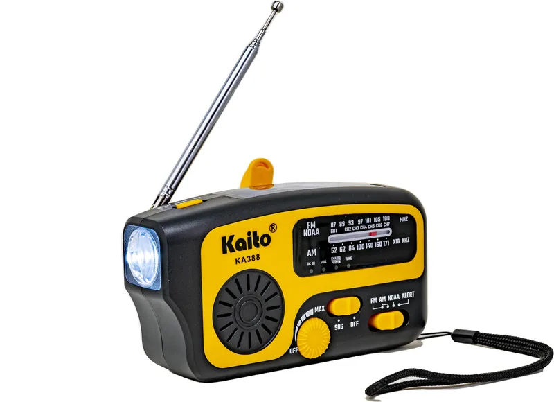 Kaito Emergency Radios & Wireless Mics Yellow Noaa Weather Am/Fm/Crank/Solar Radio w/Usb-C Charger