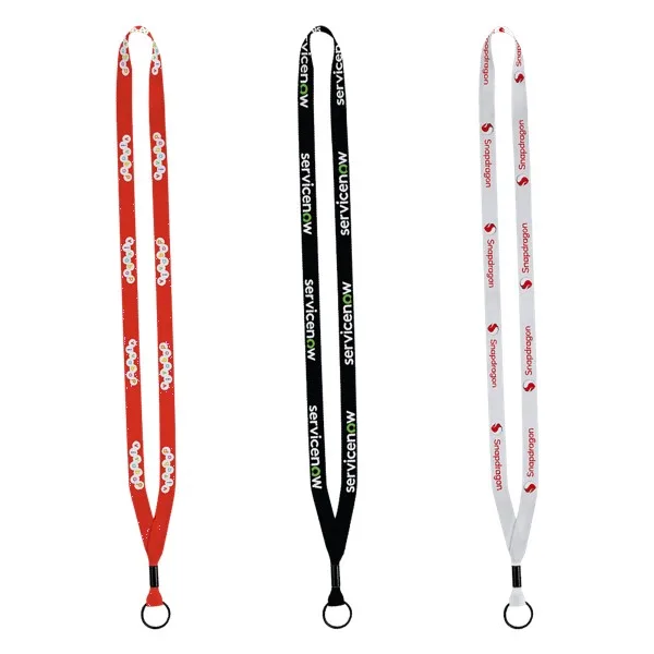 1/2" Dye-Sublimated Lanyard with Metal Crimp & Metal Split-Ring view 2