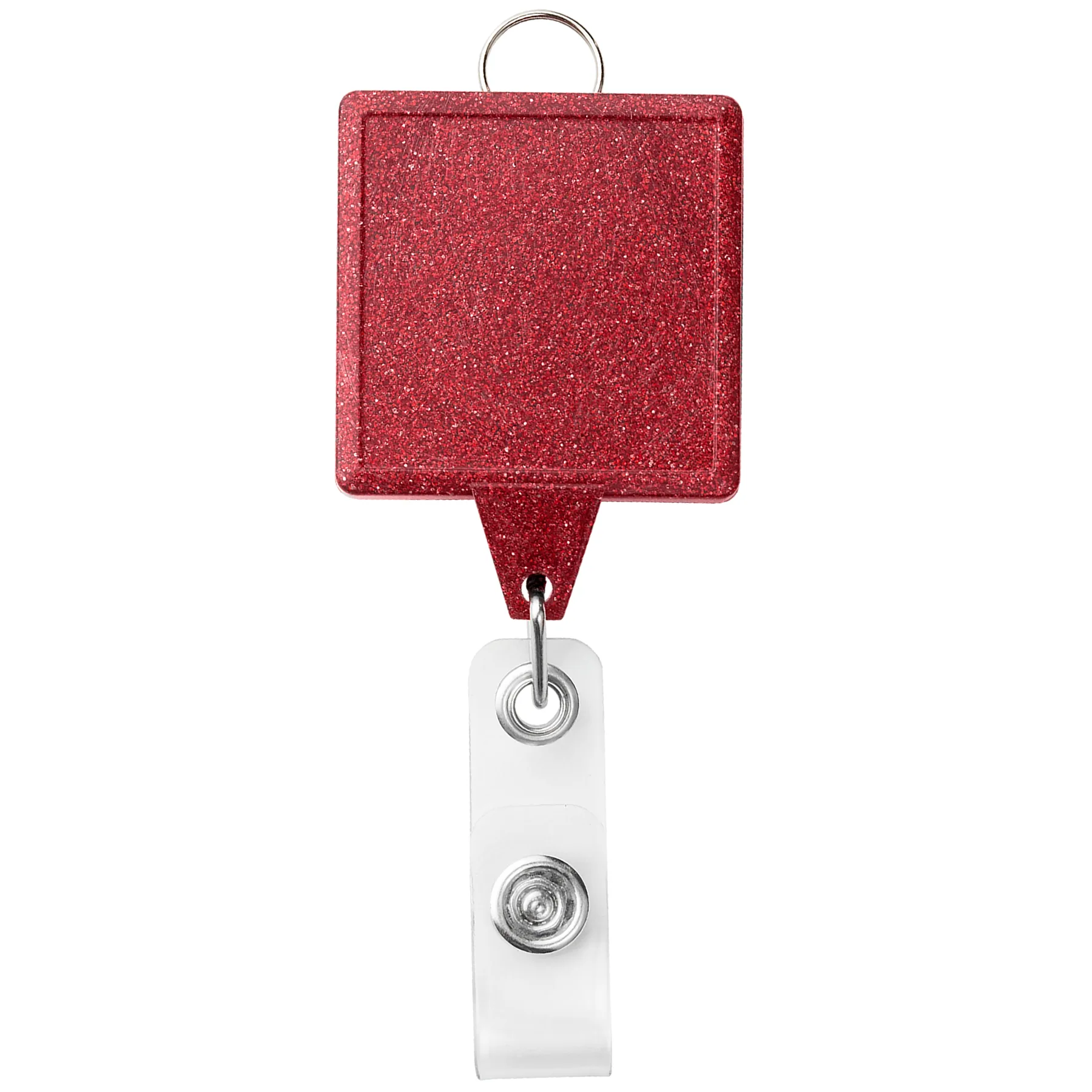 JUMBO Square Glitter Retractable Badge Reel w/lanyard attachment view 2